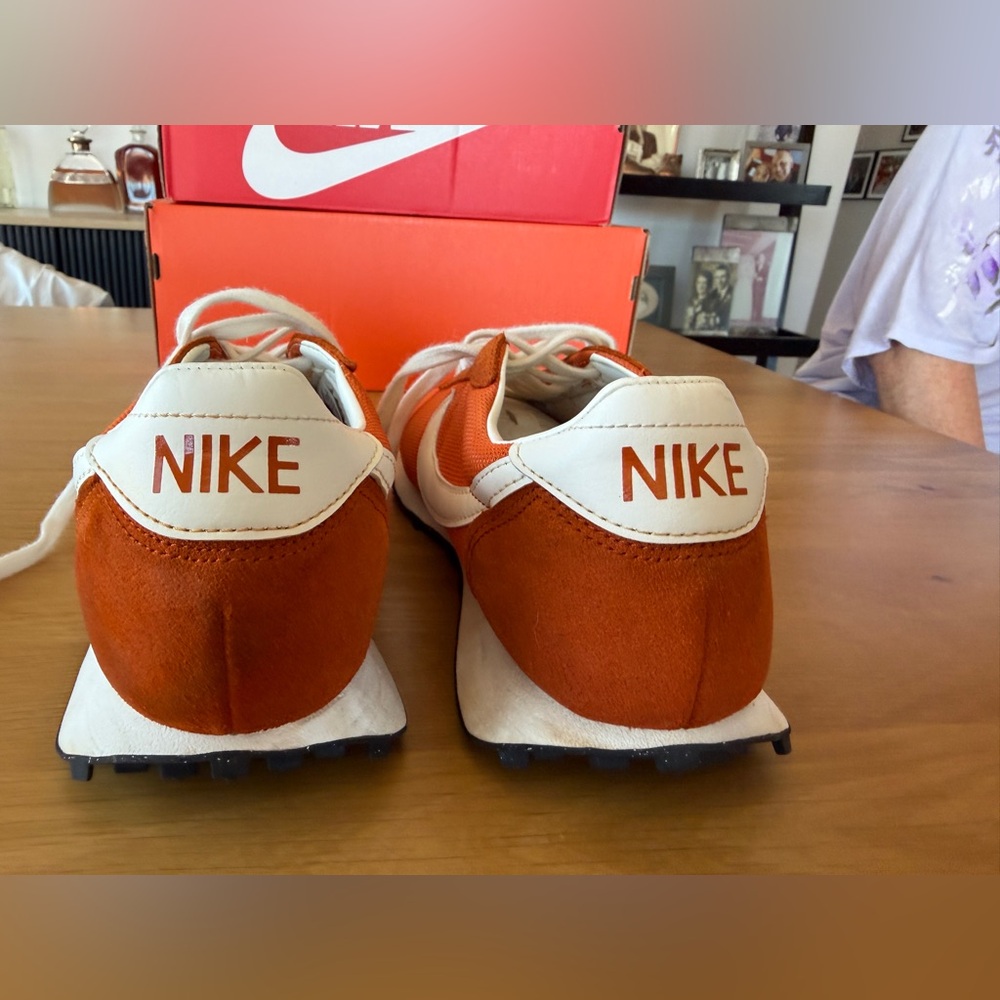 Nike Orange Low-Top Sneaker with White Swoosh - Picture 7 of 9